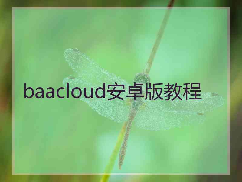 baacloud安卓版教程