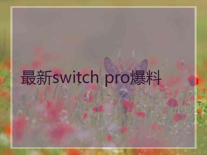 最新switch pro爆料