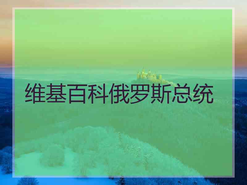 维基百科俄罗斯总统