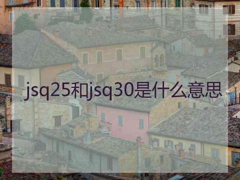jsq25和jsq30是什么意思
