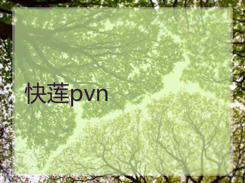 快莲pvn