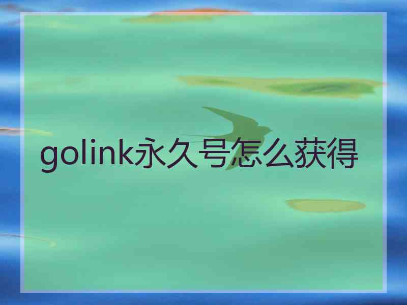golink永久号怎么获得