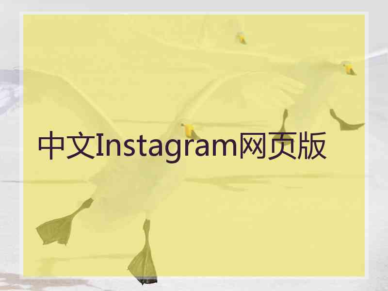 中文Instagram网页版