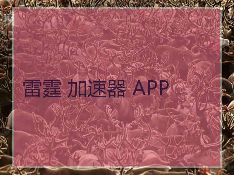 雷霆 加速器 APP