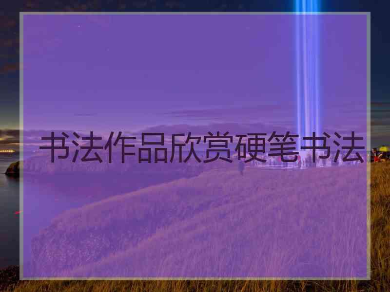 书法作品欣赏硬笔书法
