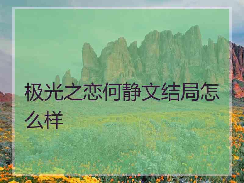 极光之恋何静文结局怎么样