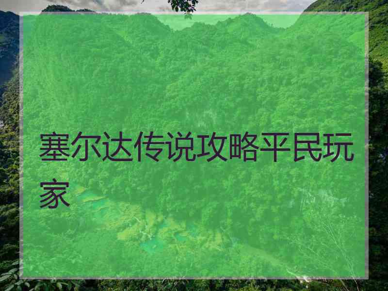 塞尔达传说攻略平民玩家