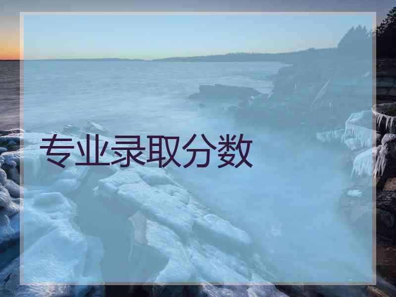 专业录取分数