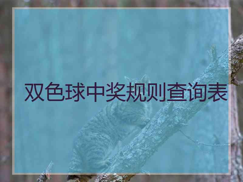 双色球中奖规则查询表