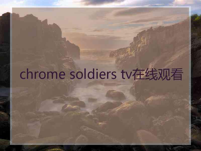 chrome soldiers tv在线观看