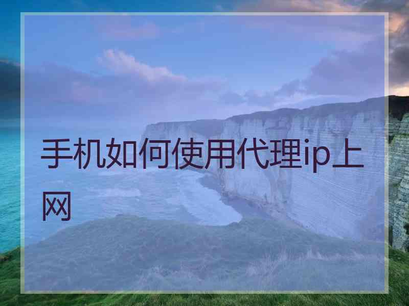 手机如何使用代理ip上网