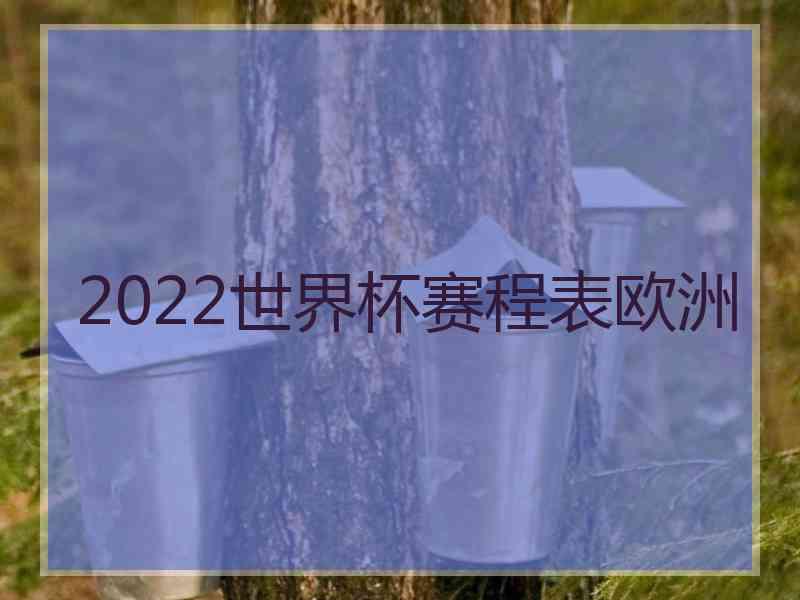 2022世界杯赛程表欧洲