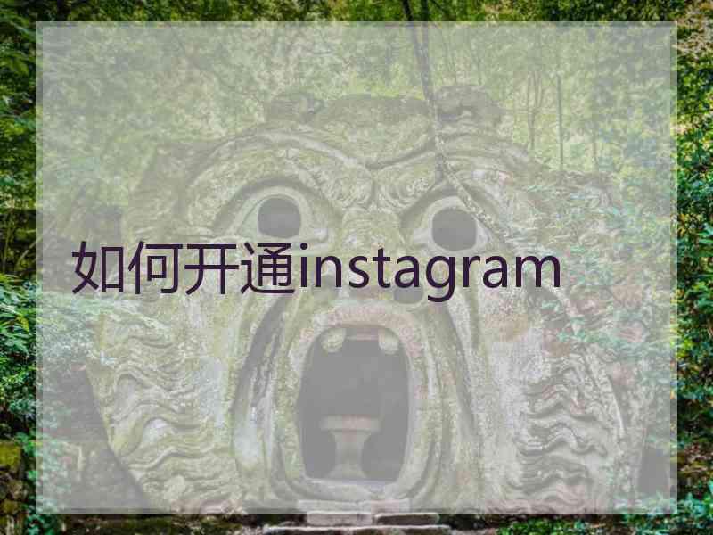 如何开通instagram