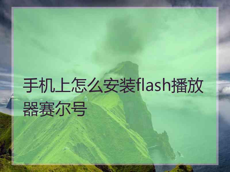 手机上怎么安装flash播放器赛尔号