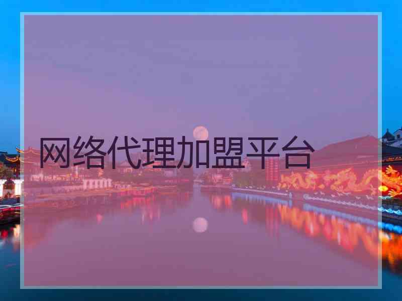 网络代理加盟平台