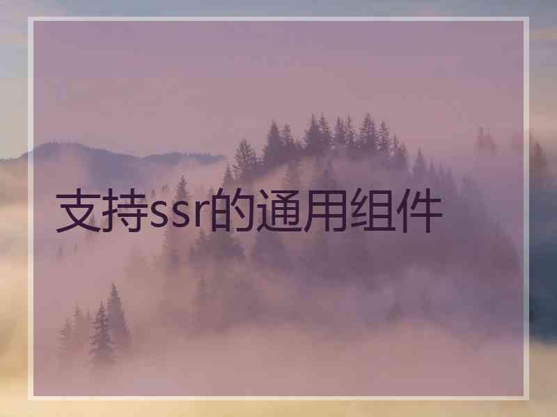 支持ssr的通用组件