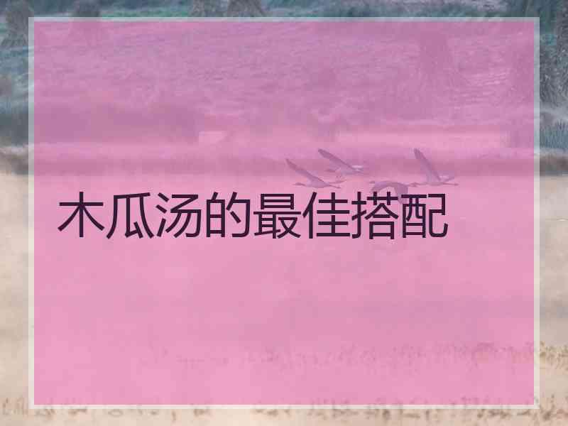 木瓜汤的最佳搭配