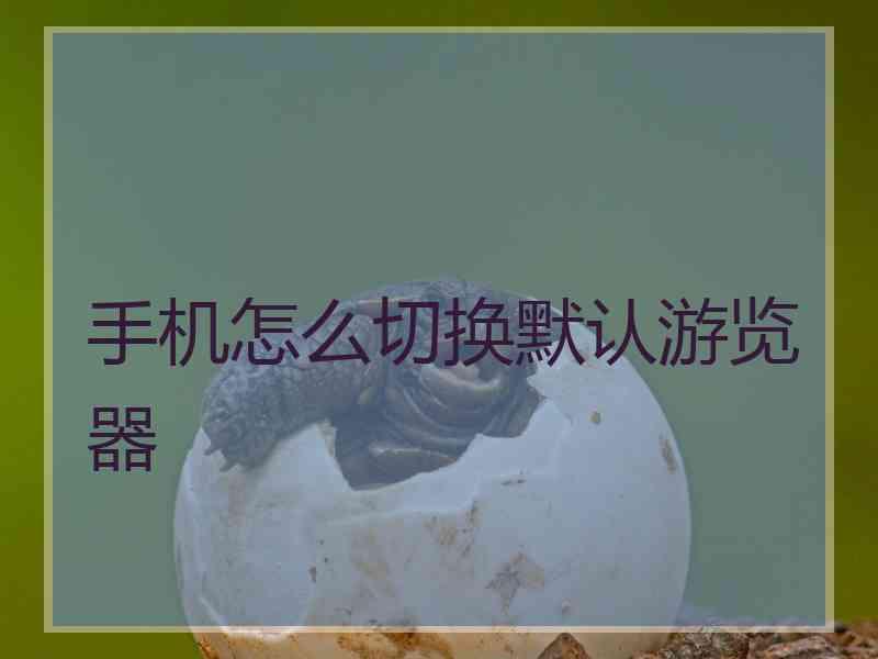 手机怎么切换默认游览器