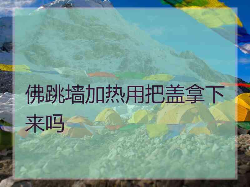 佛跳墙加热用把盖拿下来吗