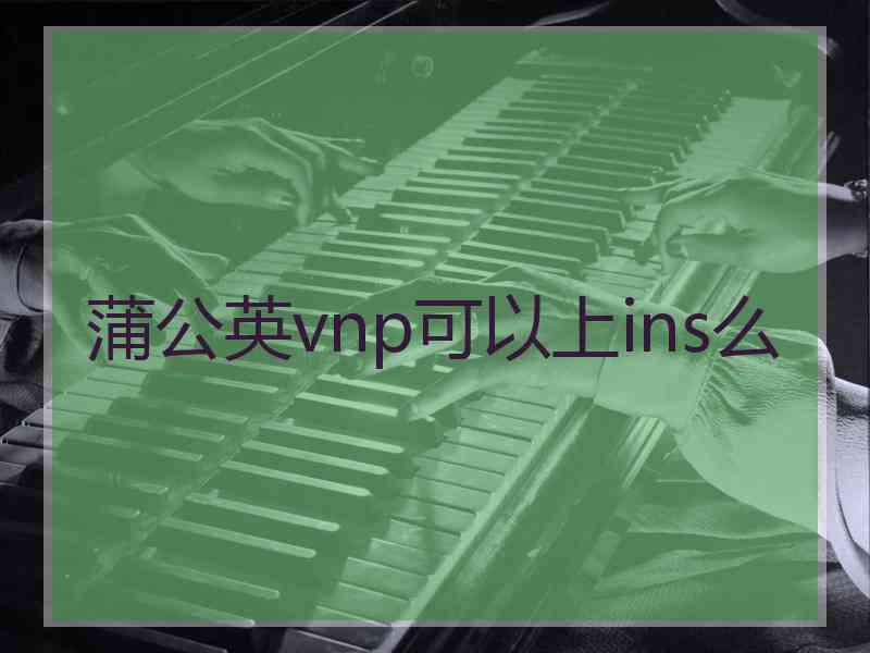 蒲公英vnp可以上ins么