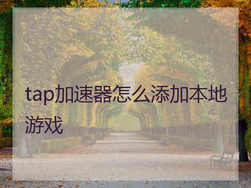tap加速器怎么添加本地游戏