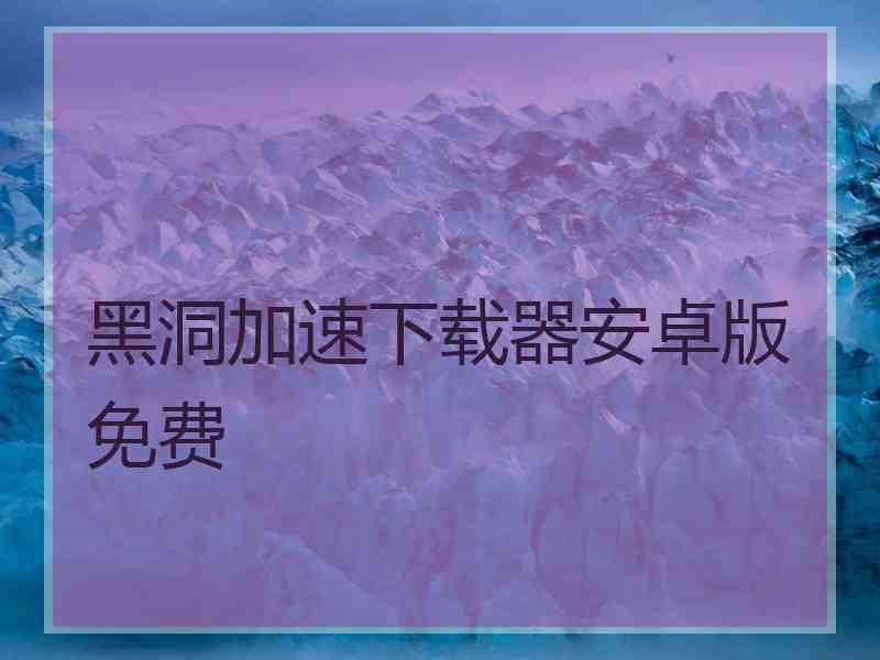 黑洞加速下载器安卓版免费