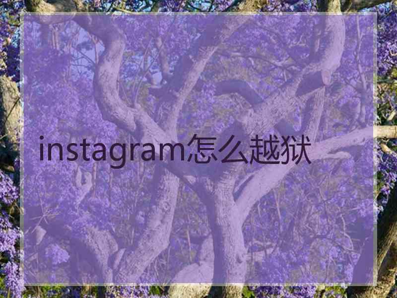 instagram怎么越狱