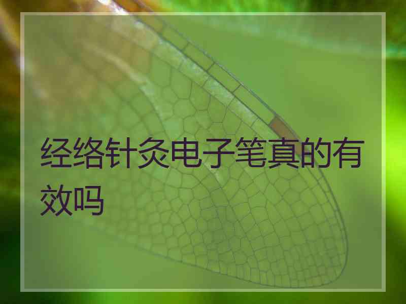 经络针灸电子笔真的有效吗