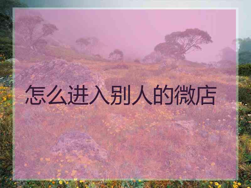 怎么进入别人的微店