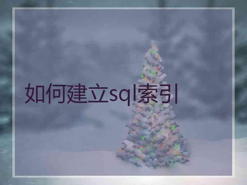 如何建立sql索引