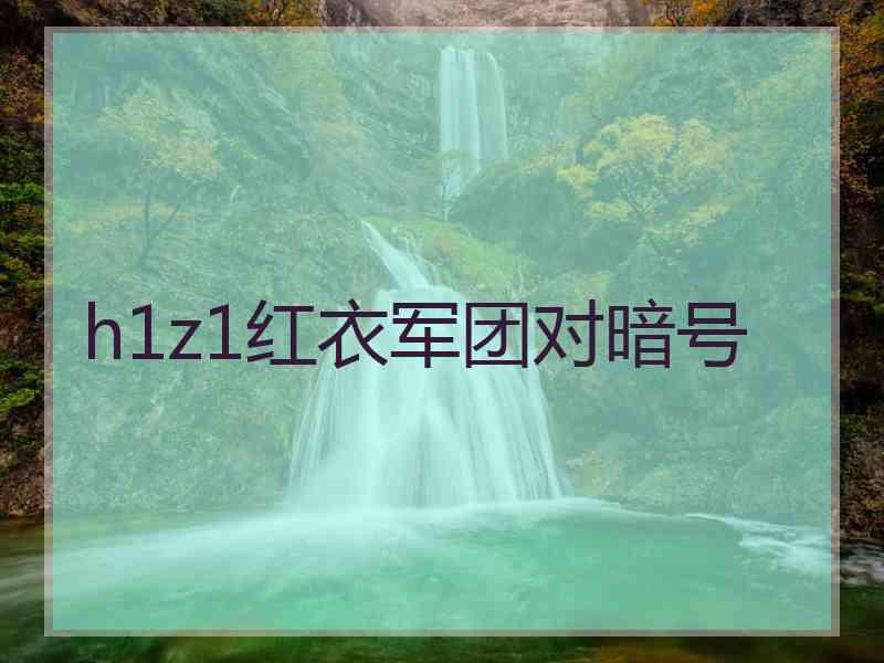 h1z1红衣军团对暗号