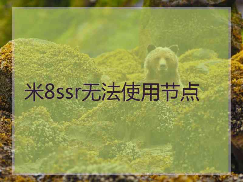 米8ssr无法使用节点