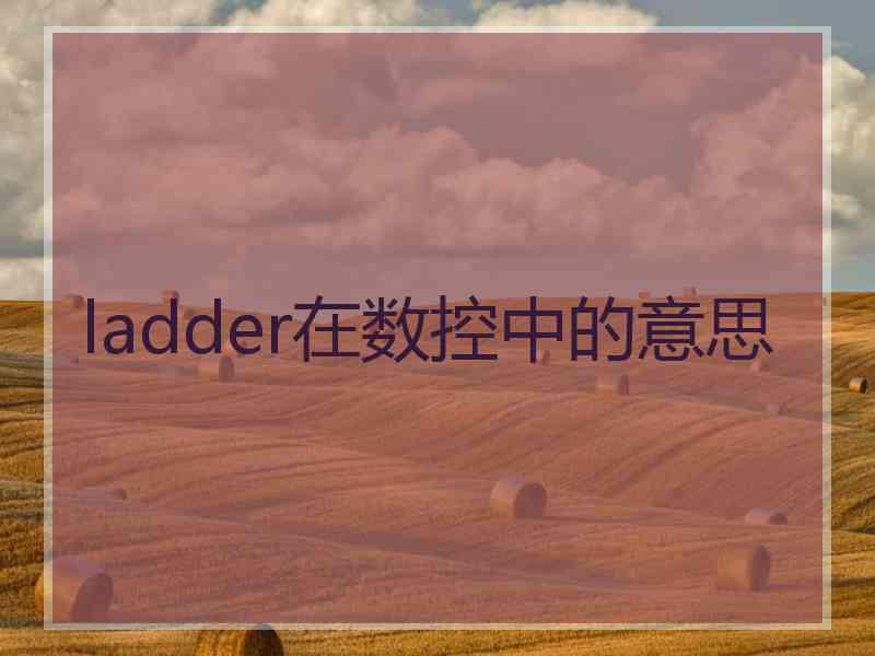 ladder在数控中的意思