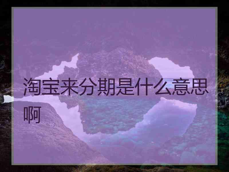 淘宝来分期是什么意思啊
