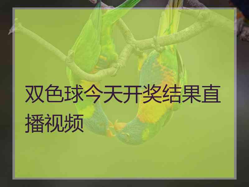 双色球今天开奖结果直播视频