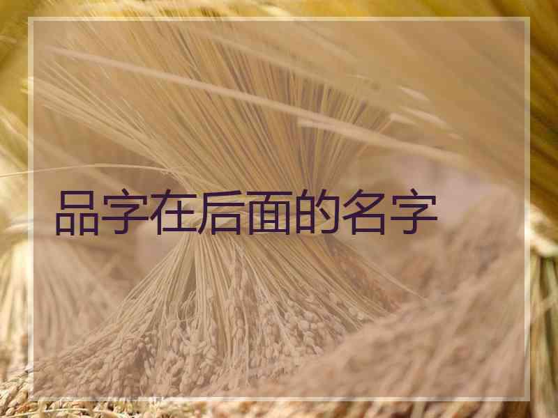 品字在后面的名字