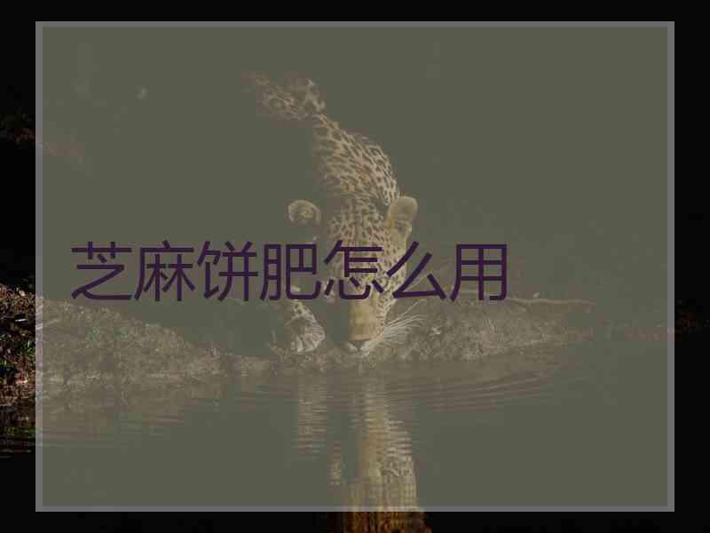 芝麻饼肥怎么用