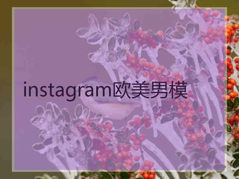 instagram欧美男模