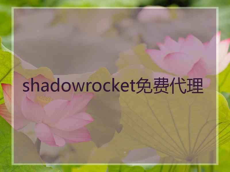 shadowrocket免费代理