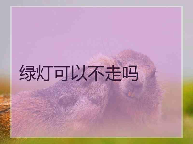 绿灯可以不走吗