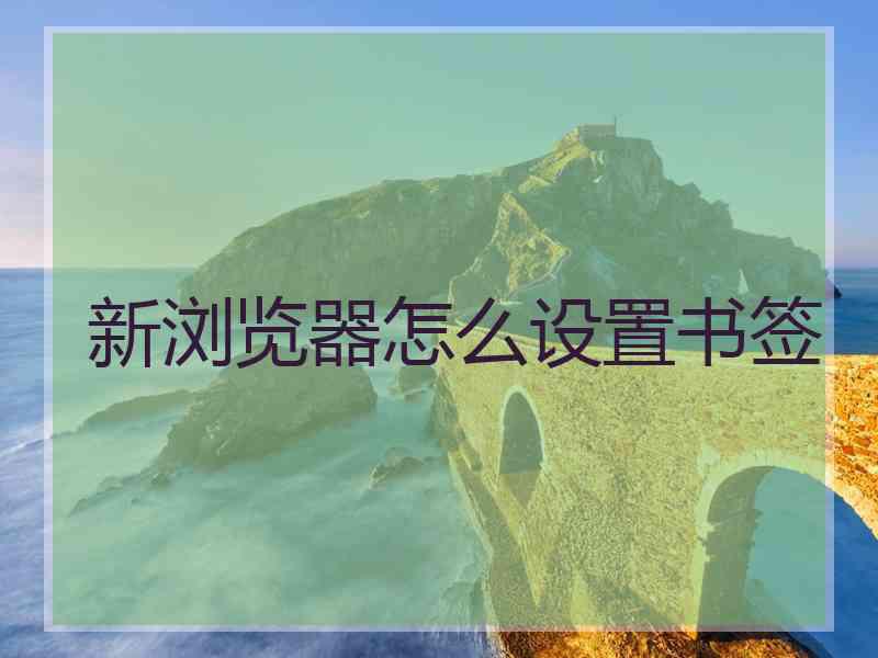 新浏览器怎么设置书签