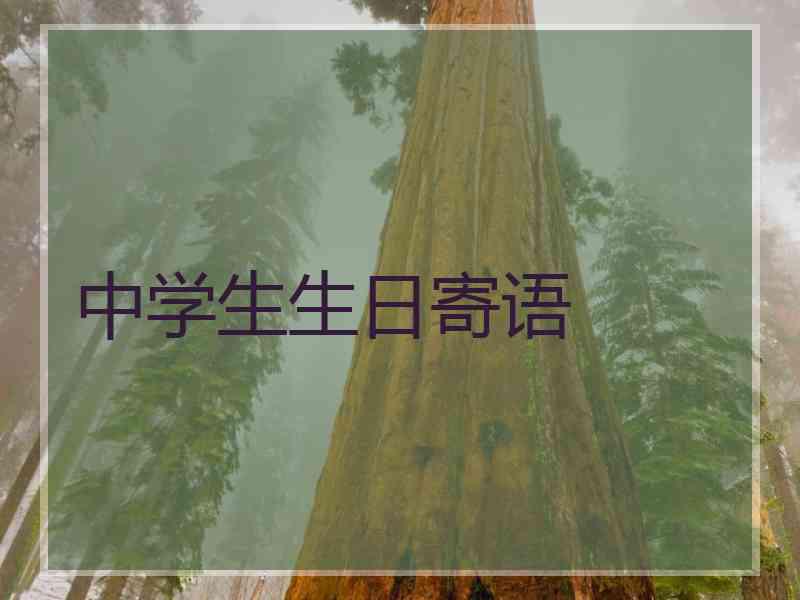 中学生生日寄语