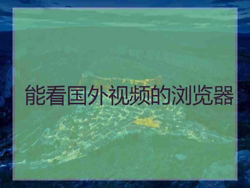 能看国外视频的浏览器