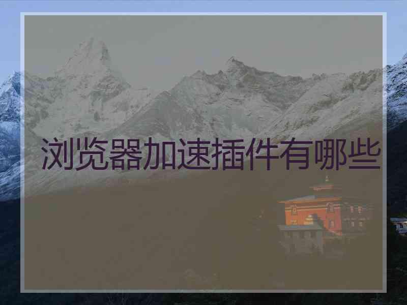 浏览器加速插件有哪些