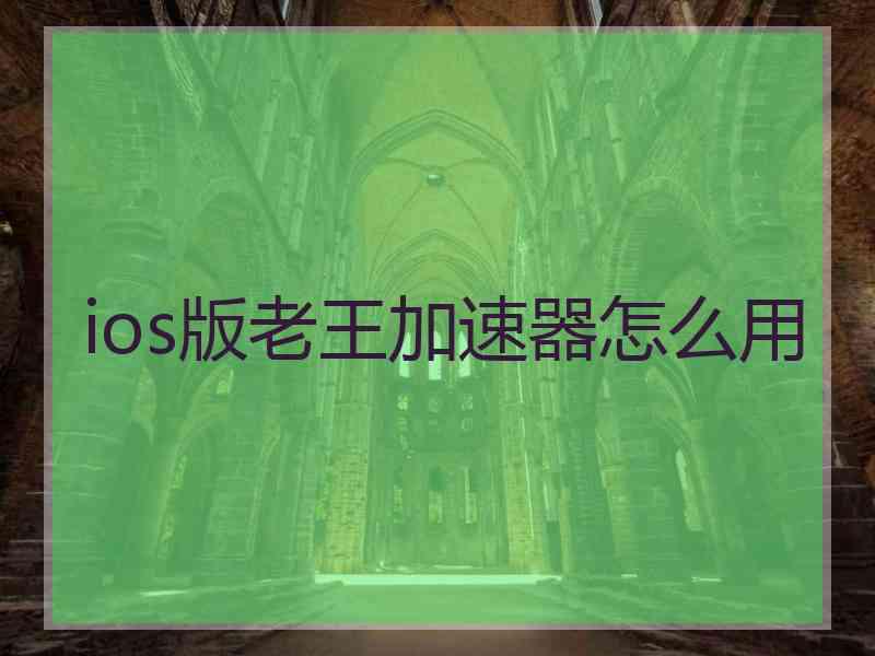 ios版老王加速器怎么用