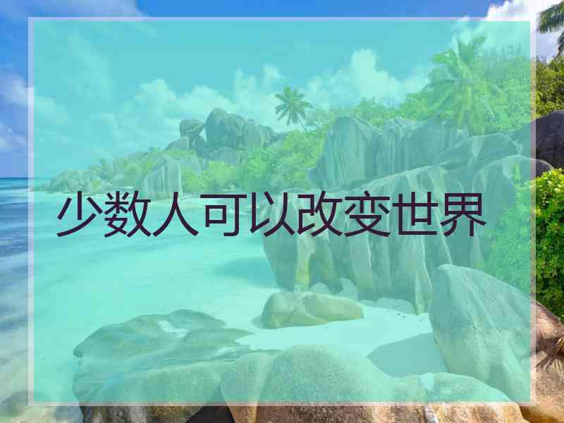 少数人可以改变世界