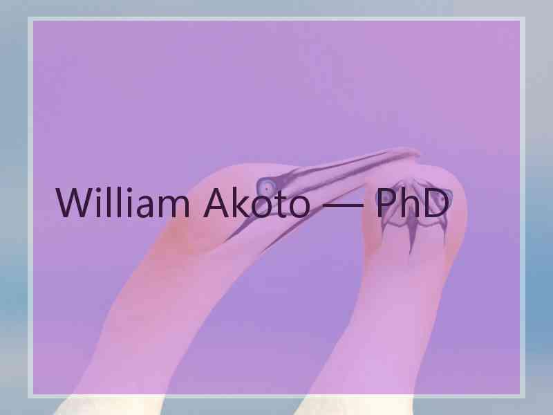 William Akoto — PhD