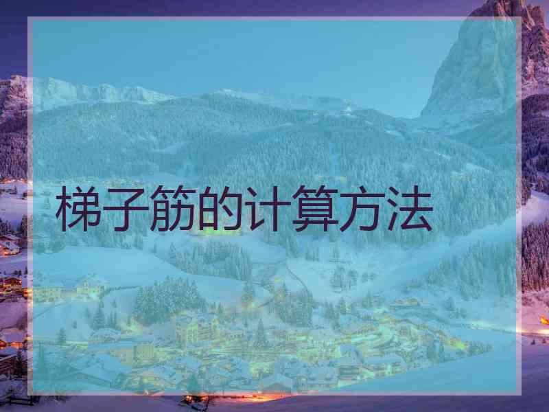 梯子筋的计算方法