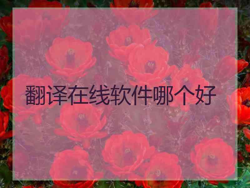 翻译在线软件哪个好
