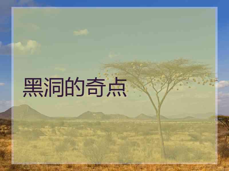 黑洞的奇点